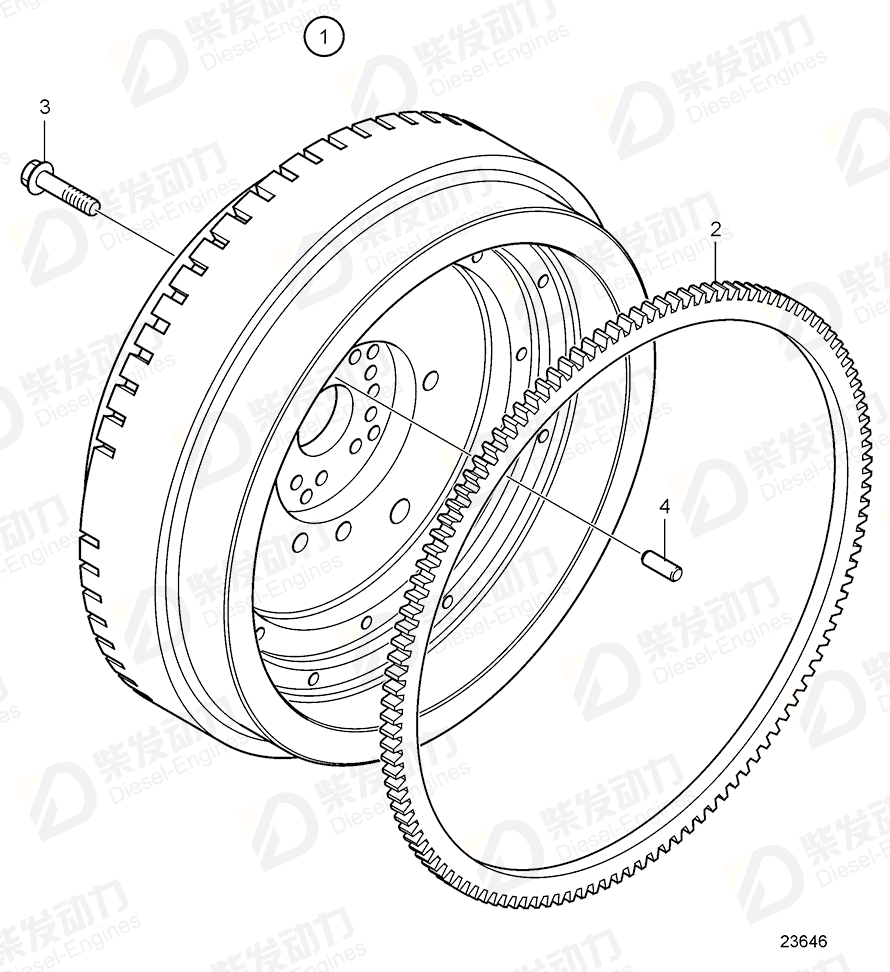 volvo penta Guide pin 21033924 Drawing